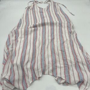 Aqua Asymmetrical Strappy Dress striped size small
